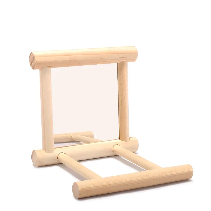 Bird parrot toy supplies wooden cloud ladder climbing jumping platform ladder pet supplies mirror stand bird rack
