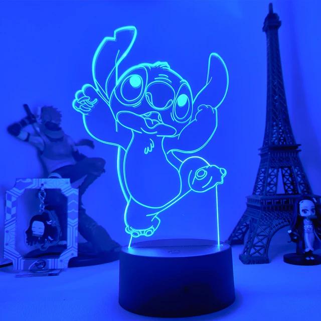 Lilo & Stitch Cartoon 7/16 colors Creative 3D Lamp Anime Figure LED Night Lamp Touch Table Lamp Ornaments Kids Toys Gifts 16