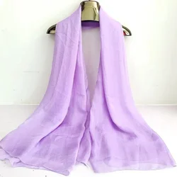 Elegant Red Silk Chiffon Scarf - Women's Fashionable Spring Autumn Shawl - 180x 70cm 180x 70cm (PURPLE)