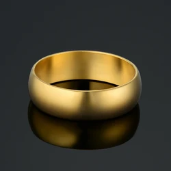 Elegant Gold - Tone Stainless Steel Titanium Wedding Band - Luxury Anti - Allergy Design - 8 (Gold - color)