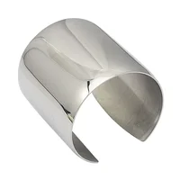 Fashion 316L Stainless Steel Cuff Bracelets and Bangles Silver Color Shiny Femininas Wide Big Bangles Hot Sale Bijoux For Women 2