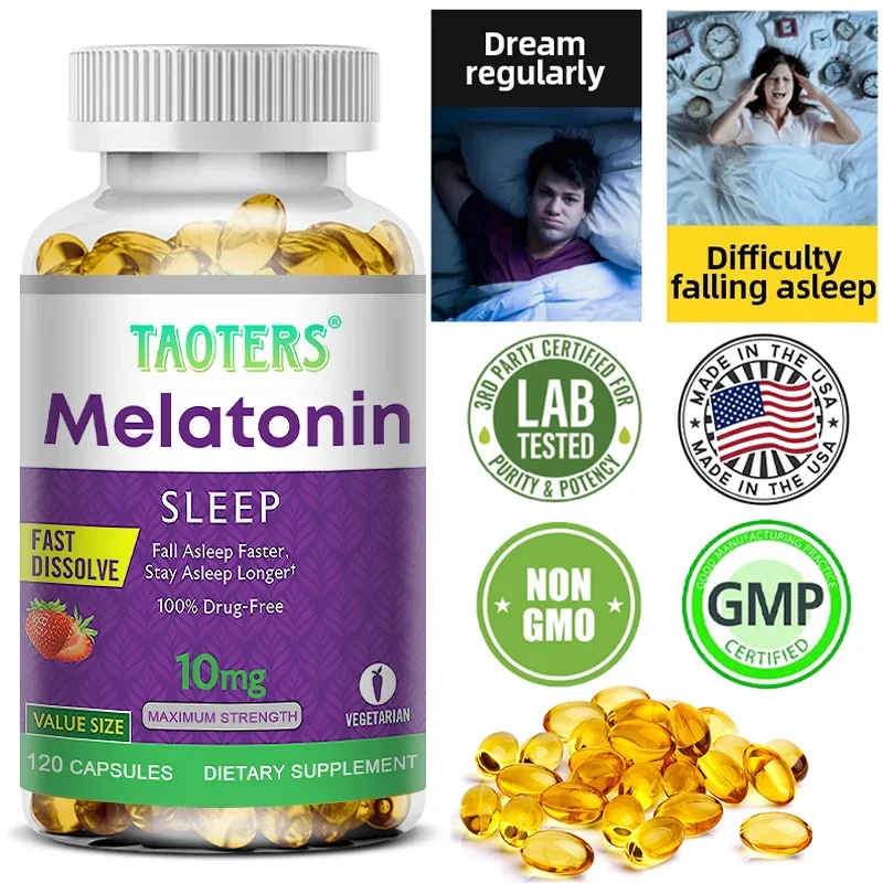 

Capsule Fast Sleep - Melatonin, Improves Memory and Sleep Improves Insomnia - Helps Relieve Stress & Anxiety,