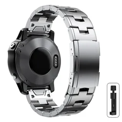 Premium Titanium Metal Quick Release Watch Band Strap - Universal Fit - 22mm (Silver)