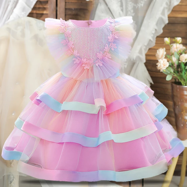 Robes Pour Bébés Filles, Vêtements Pour Enfants De 3 À 24 Mois, Avec  Broderie De Perles, Pour Anniversaire, Fête De Mariage, Baptême, 1 An -  Robes - AliExpress