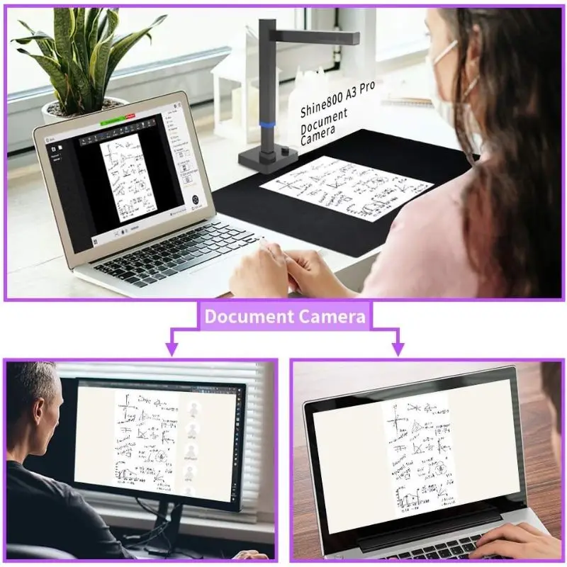 CZUR Shine800-A3-Pro 전문가용 높이 조절 가능 USB 문서 카메라 A3&A4 문서 스캐너 (MacOS 및 Windows용, OCR 기능 탑재)