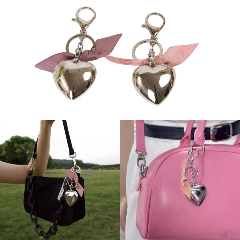 

Unique Keyring Pendant Bowknot Heart Keychain Girls Phone Chain Fashion Jewelry