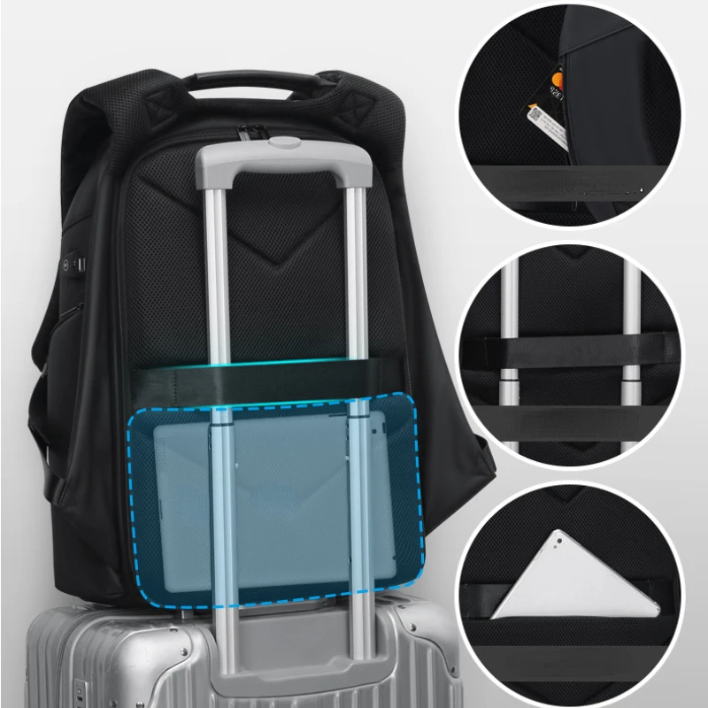 Waterproof Backpacks USB Charging School Bag Anti-theft Men Backpack Fit 15.6 Inch Laptop Travel Backpack High Capacity