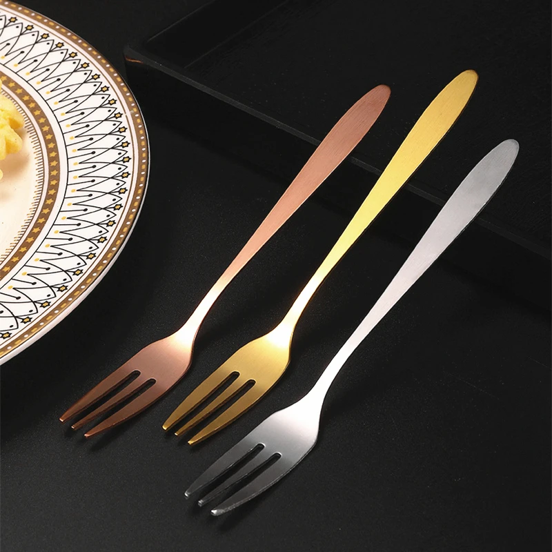 Long Handle Stainless Steel Cutlery Cake Spatula Teeth Ice Cream Knife Fork Dessert Salad Fruit Western Tableware