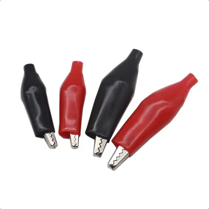 【10PCS】28MM 35MM 45MM Metal Alligator Clip Crocodile Electrical Clamp Testing Probe Meter Black Red with Plastic