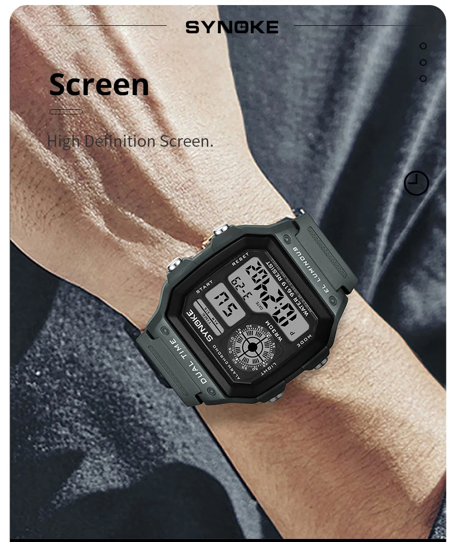 SYNOKE Military Digital Watch - Vista posteriore