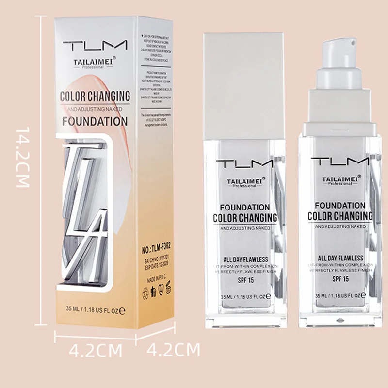 Warm Liquid Foundation SPF15 Sunscreen, Durable And Easy To Apply Face Liquid Foundation