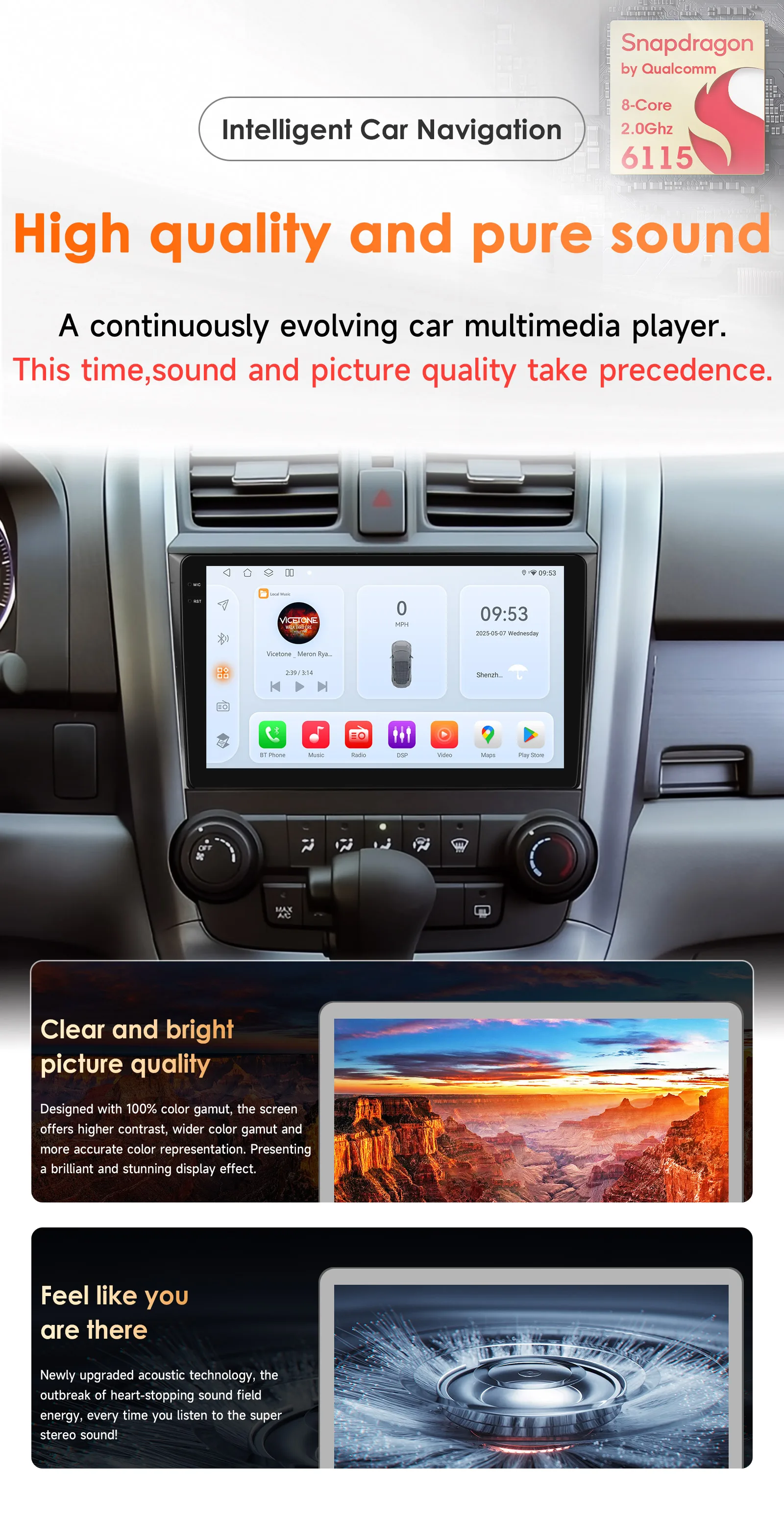 2Din 360-Grad-Kamera Android 13 Autoradio für Honda CRV CR-V 2007 - 2011 Auto-Multimedia-Player Intelligenter Bildschirm Autoradio 4G Carplay – Detail 2