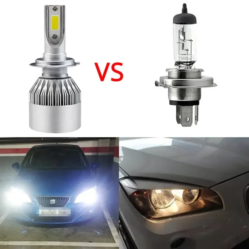 2X White H7 Car Headlights Bulbs LED 72W 7600lm 12V Waterproof