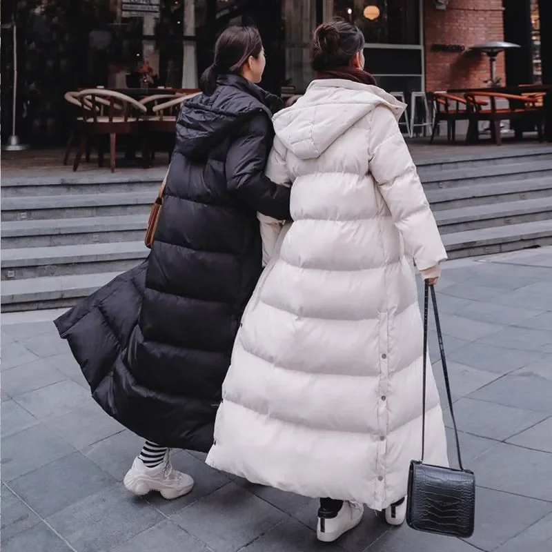 Tooling Couple Down Jacket Women Mid-length Korean Ins Loose Thick Winter Jacket