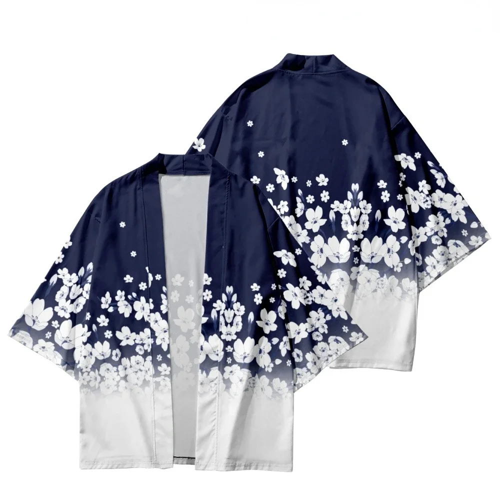 Japanische traditionelle Kleidung Kirschblüten-Kimono Modisches bedrucktes Haori für Männer Frauen Asiatische Kleidung Rollenspiel-Strickjacke – Detail 11