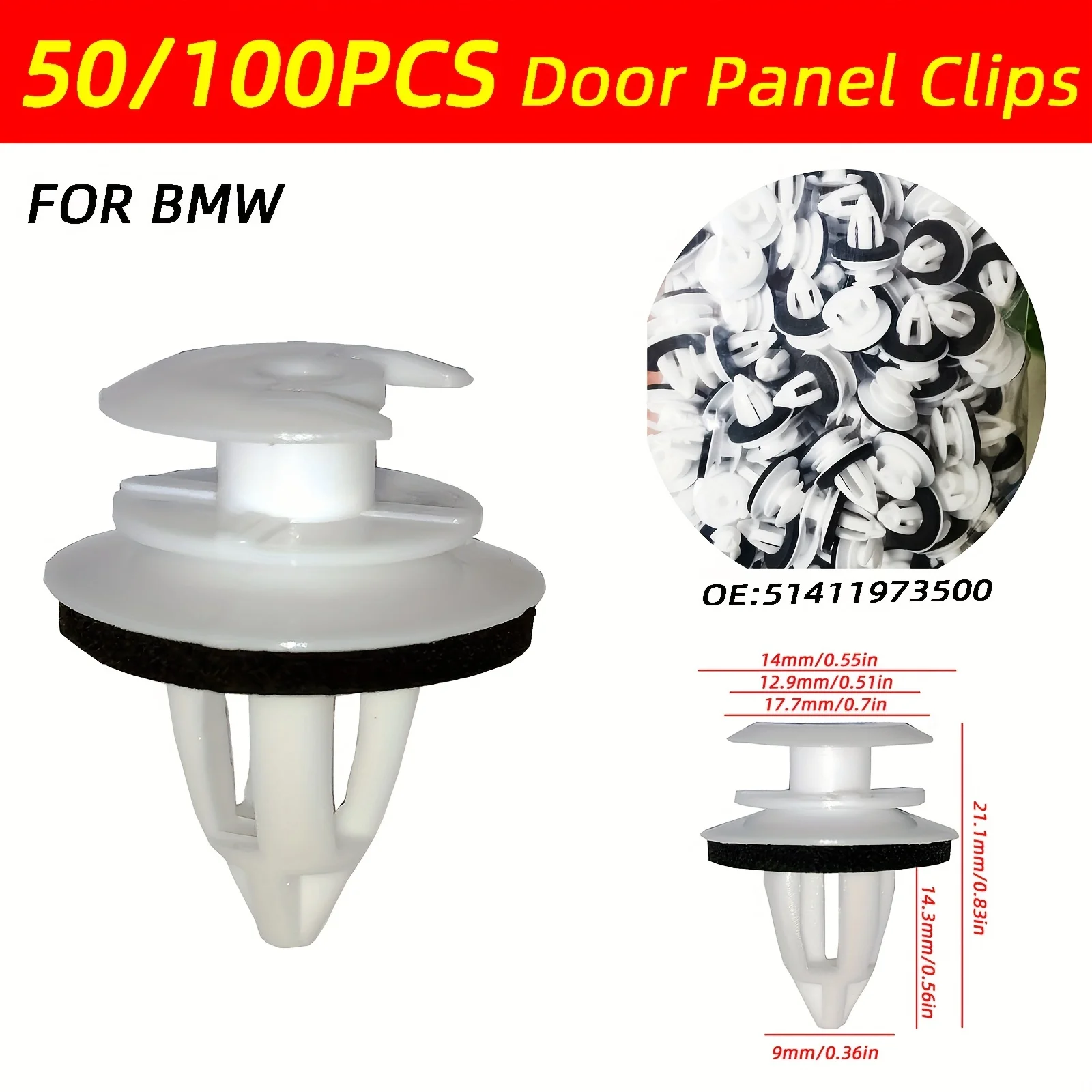

50pcs/100pcs for BMW E46 E34 E36 E38 E39 E85 E86 E90 M3 X5 M5 Z3 Door Panel with Sealing Ring 320i 323Ci 323i 3 Series