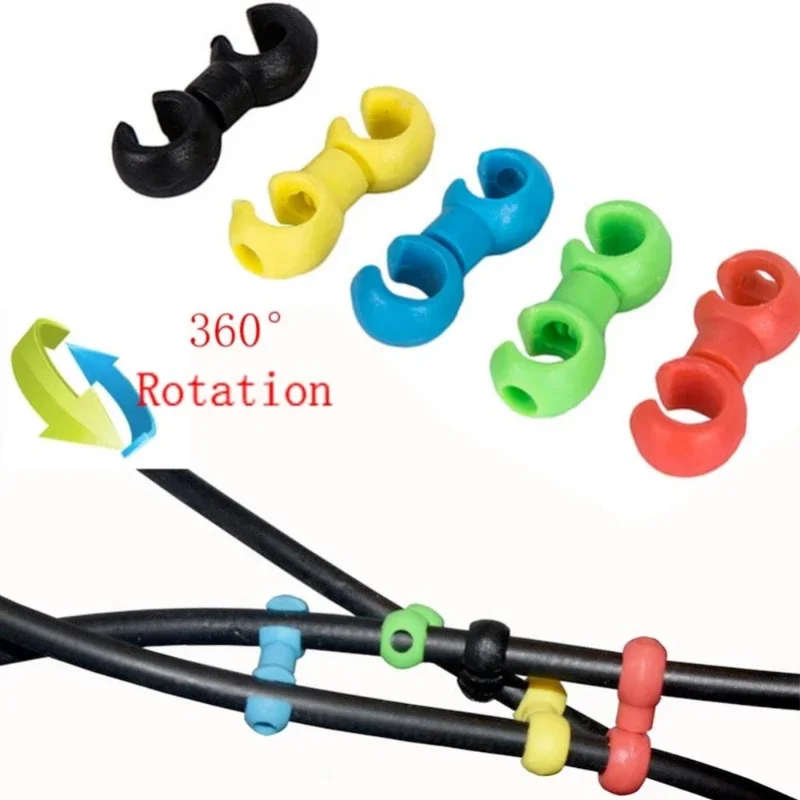 Bike Cable Clips Rotatable MTB Brake Shift Gear Guide Line Clips for Cycling