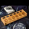6 Holes Wooden Glass Holder Display Rack Bar Wine Drinks Cup Storage bamboo Carrier Flight Tasting Serving Tray Kitchen Tools 4