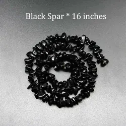 Natural Stone Beads Chips 5 - 8mm - Turquoise Strand (Black Spar)
