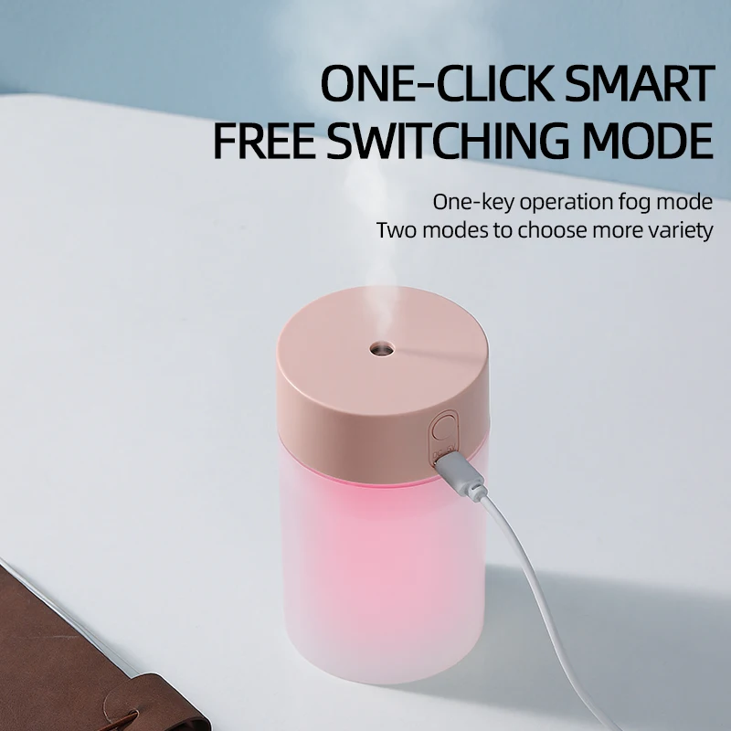 260ML Air Humidifier Ultrasonic Portable Sprayer Wave Mini Aroma Diffuser USB Essential Oil Nebulizer LED Light Home Car