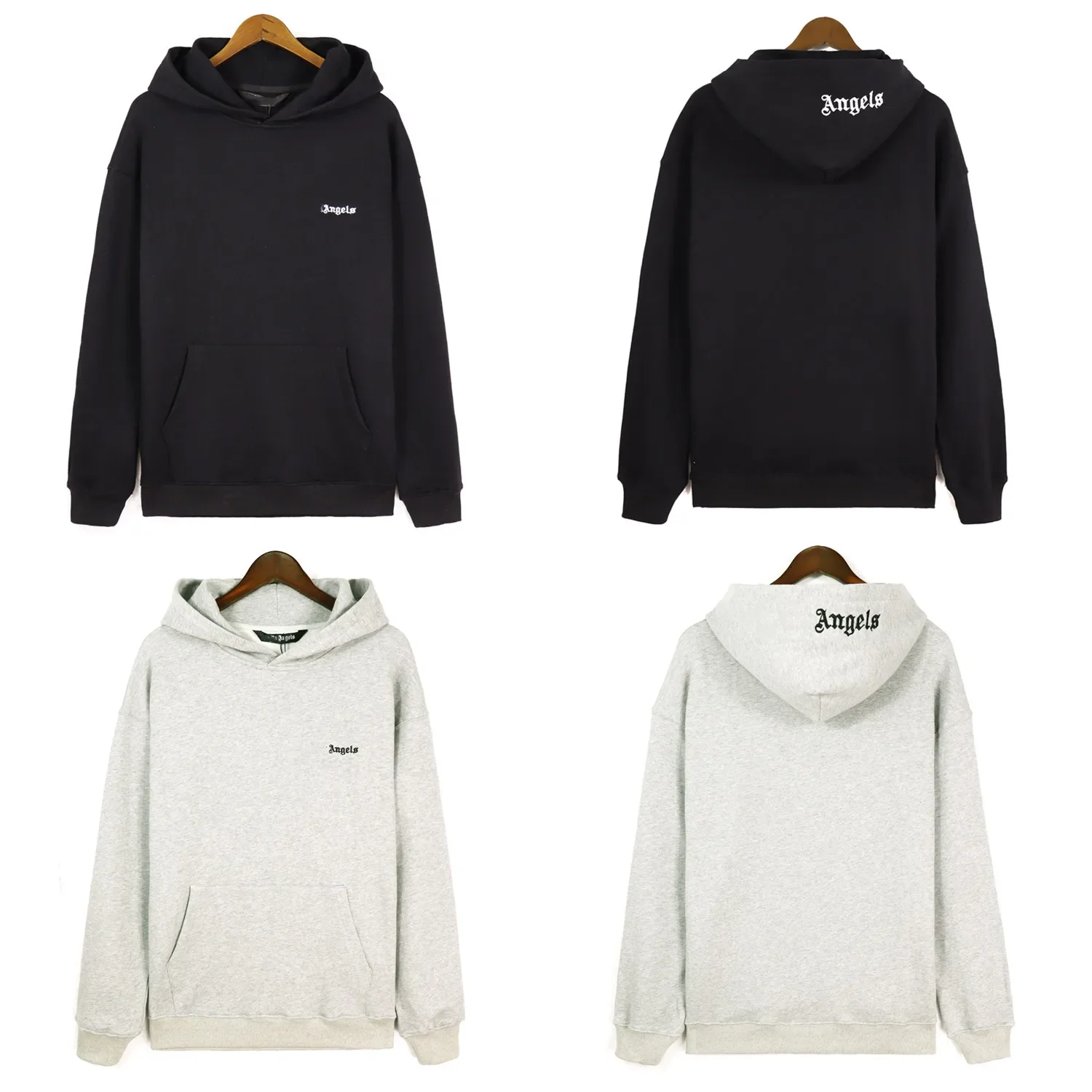 

Angel new small letters embroidered printed high street casual couple hoodie