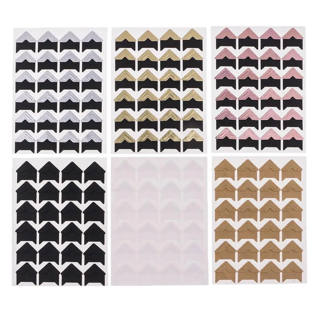 12 Sheets Self-Adhesive Photo Corners Scrapbooking Photo Mounting Stickers  Photo Corners 