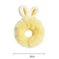 4Pcs Cute Plush Rabbit Ears Scrunchies Hair Ties Fluffy Ponytail Holder Hair Elastics Scrunchy Spiral Hair Ring Hair Accessory - Image 6