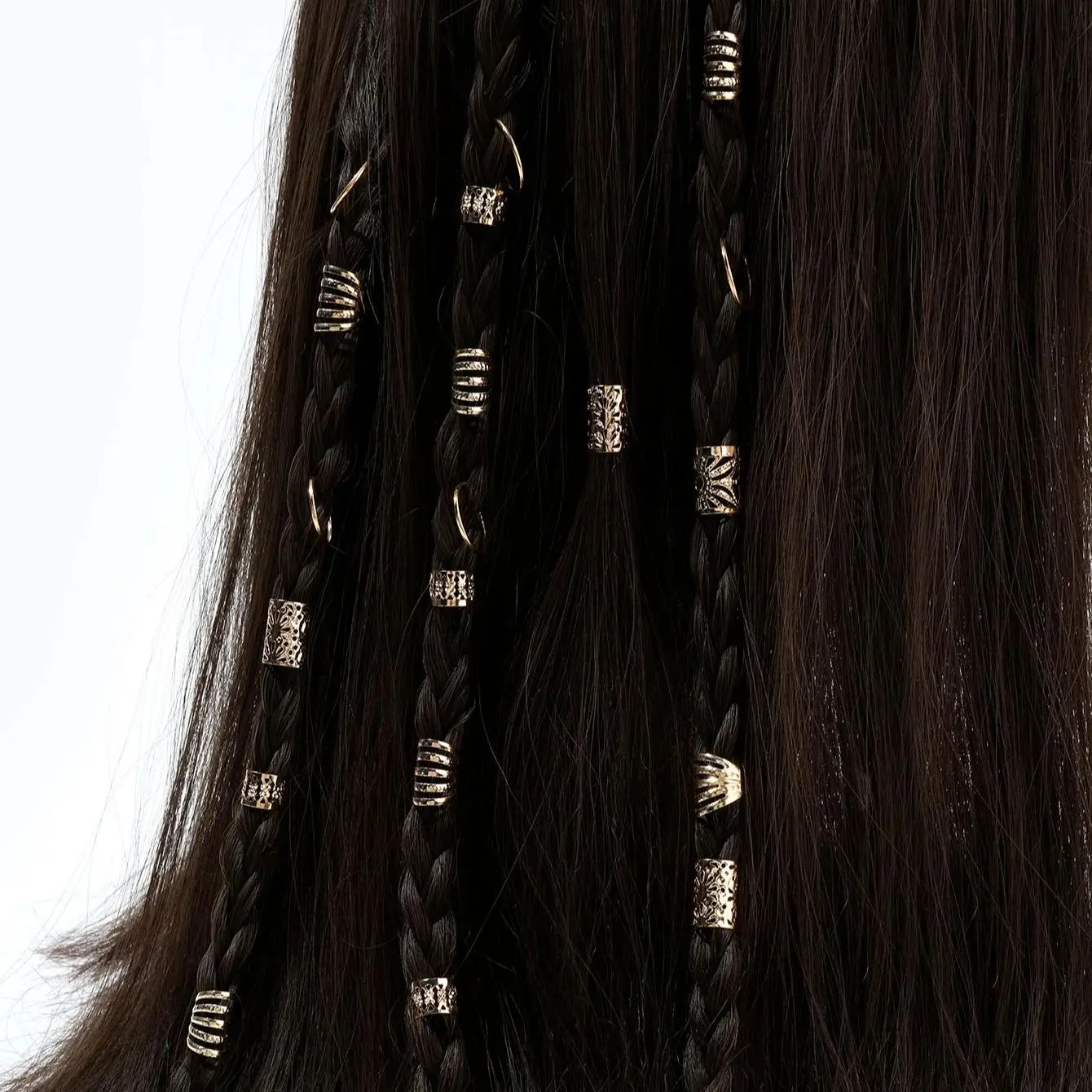85pcs Hollow Out Hair Ring Accessories Dreadlocks Beads Hair Braid Rings Clips Dread Locks Braiding Metal Cuffs Decoration hair accessory jewelry accessories