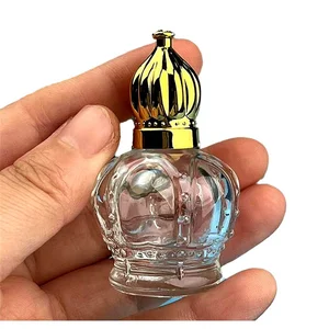 15ml Crown Vintage Perfume Bottle Glass Mini Essential Oil Container Portable Perfume Bottle Empty Roll-On Bottles Sample Vials