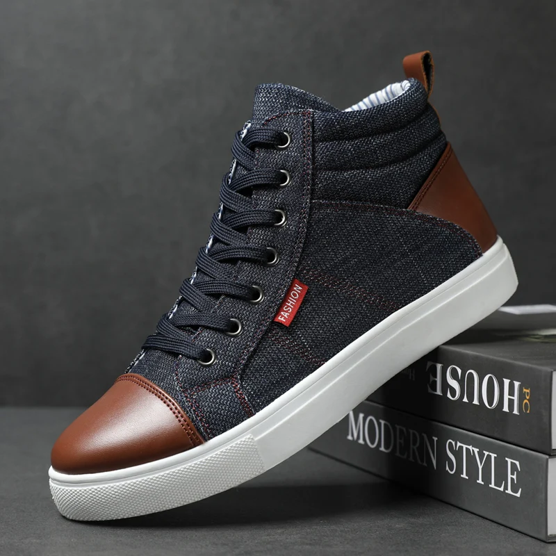 

Fashion Trend Men Casual Shoes Outside Breathable High-top Male Footwear Comfort Wear-resisting Canvas Shoes NiceQuality