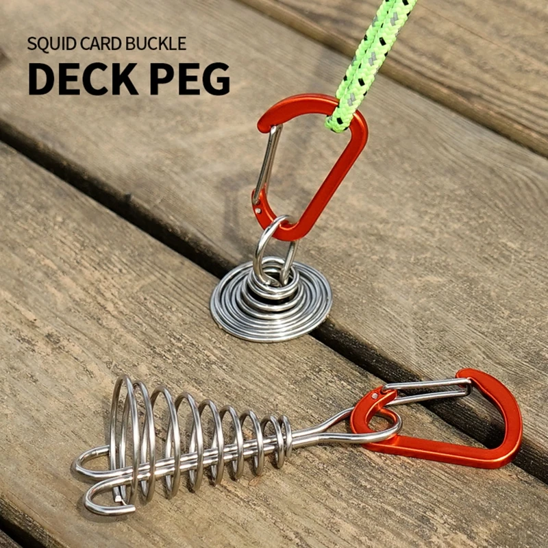 Octopus Deck Peg 10pcs/set Stainless Steel Tent Accessories Board Peg Spiral  tent pegs  camping equipment outdoor accessories