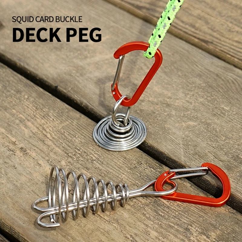 Octopus Deck Peg 10 teile/satz Edelstahl Zelt Zubehör Board Peg Spiral Zelt Heringe Camping Ausrüstung Outdoor-Zubehör