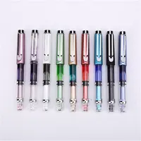 1-Piece Transparent Piston Fountain Pen EF Nib Metal Clip Large Capacity Ink Pens School Office Writing Stationery 1