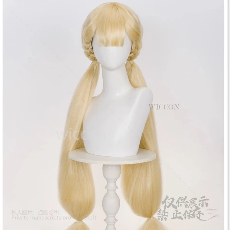Anime Game ZZZ Alice Cosplay 90cm Gold Solid Color Wigs