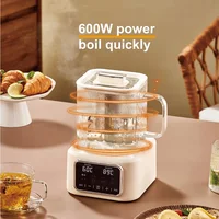 Mini-marmite de santé 1,2 L 110V/220V, bouilloire électrique en verre avec maintien au chaud automatique, théière à fleurs multifonction pour le bureau, pot à soupe et ragoût 5