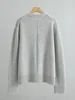 Women's 100% Cashmere Thickened Knit Sweater Round Neck Back Stitching Design Ladies Long Sleeve Knitwear Tops for Winter New 6