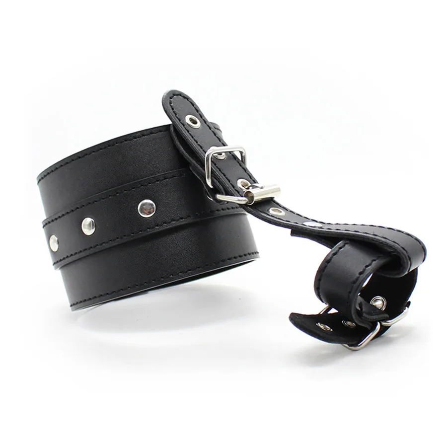 Pulseira de couro para pulso, polegares, algemas, cinto de amarração, escravo, bdsm, bondage, cosplay, tornozelo, pulseira com dedos, restrição_voghion.com