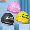 Fashion Swim Caps for Women Men Large Size Long Hair Ear Protection Swimming Caps PU Waterproof Letter Printed Swimming Cap 4