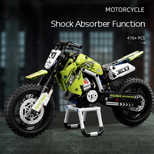 Technical Motorcycle Construction Kits, 1:10 Scale Model, Compatible with Lego Bricks, Building Blocks Toys for Boys & Adults 3