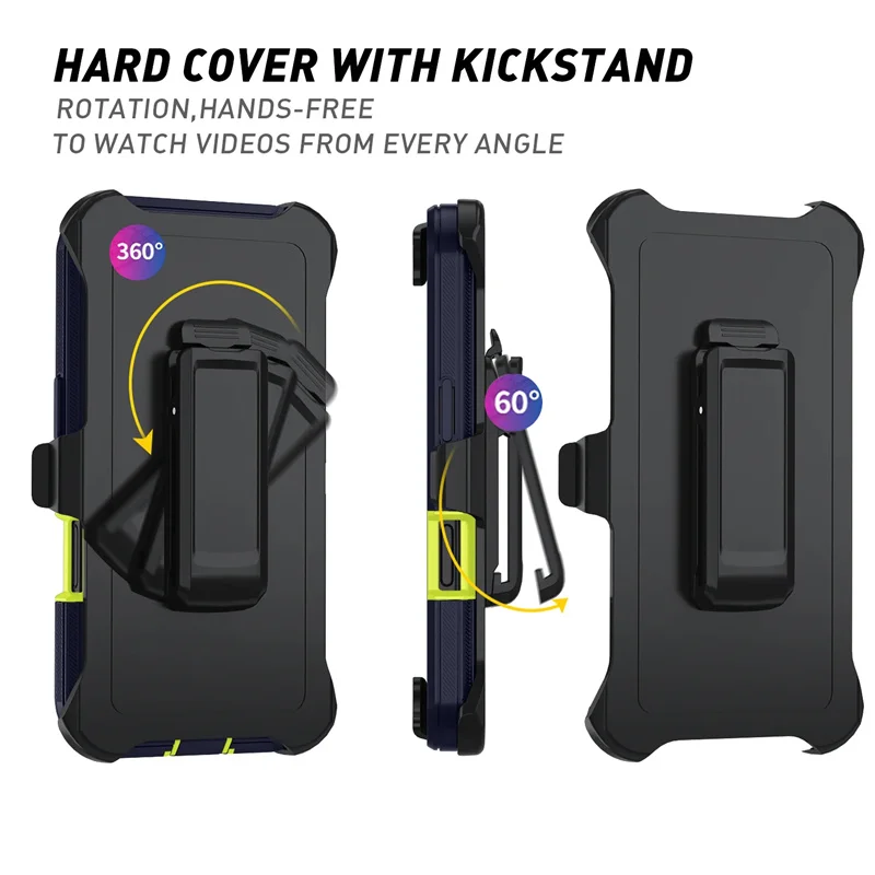 Shockproof Armor Defender Phone Case - Hard PC TPU Stand Protector Cover