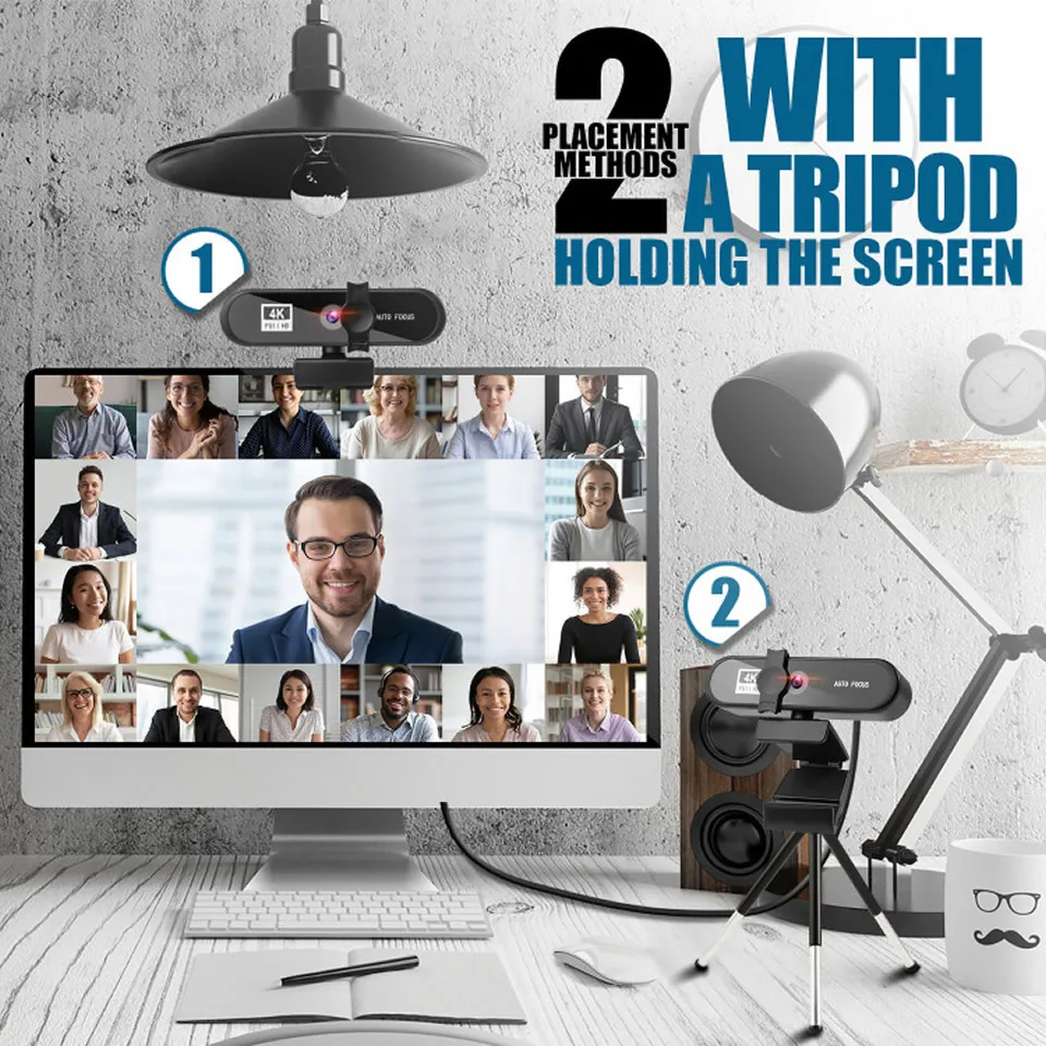 8K 4K Webcam Sailvde Conferentie 1080P Pc Webcam With Gift Tripod Autofocus Usb Web Camera Laptop Mini Camera with Microphone