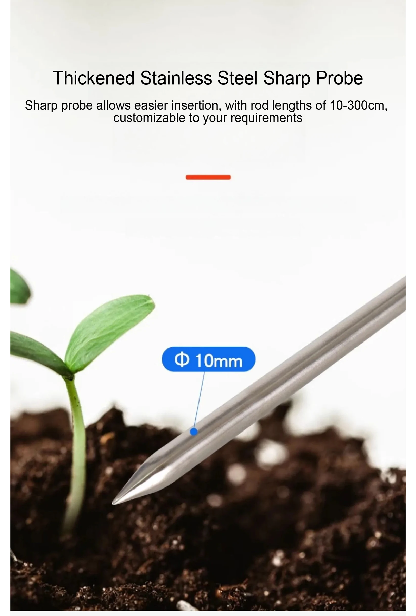Handheld Digital Thermometer with Pointed Stainless Steel Probe –50 to 200℃ for