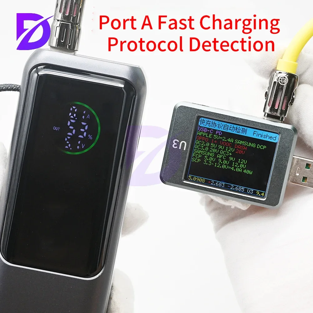 Ricarica rapida PD 100W ad alta potenza con cavo integrato Kit fai da te Power Bank Custodia per batteria 21700 a 4 celle Custodia per Power Bank grigia - Image 5