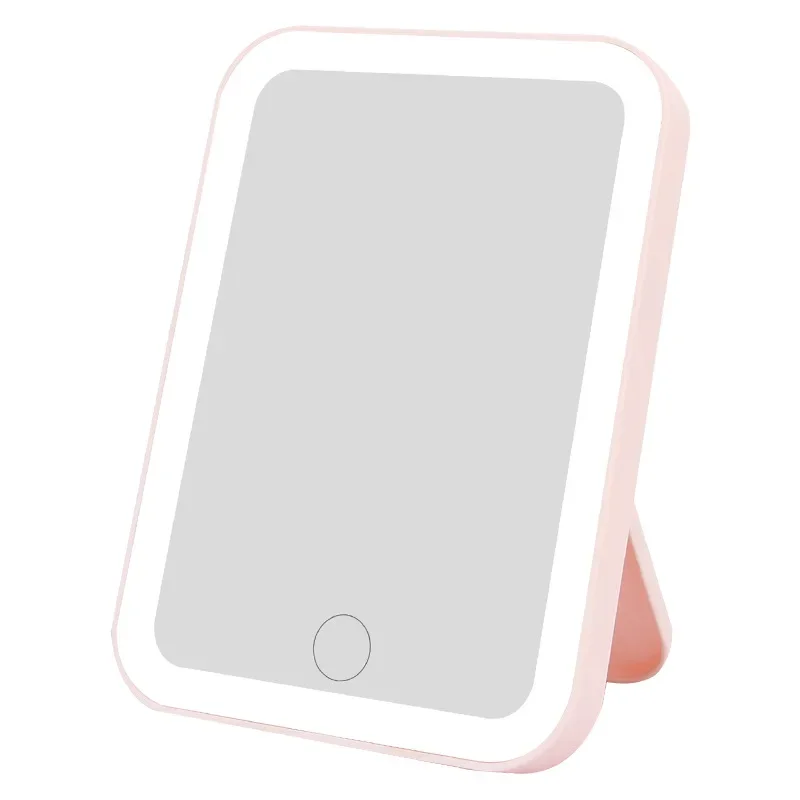 Heinast Makeup Mirror USB Rechargeable Portable 3 Color Compact LED Vanity Mirror with Touch Screen Dimming Makeup Light