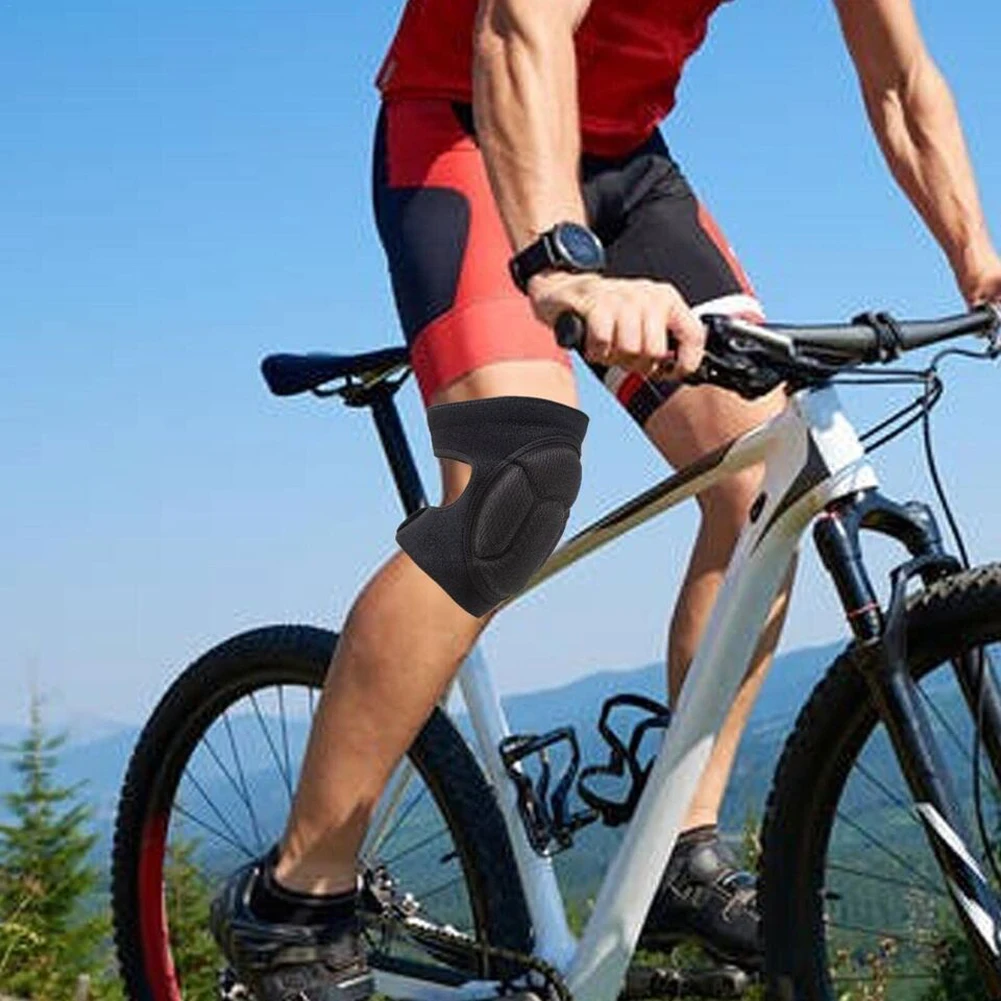 1 쌍의 두꺼운 스폰지 무릎 패드 충돌 방지 탄성 무릎 보호대 스폰지 브레이스 무릎 보호대 댄스 운동 훈련용