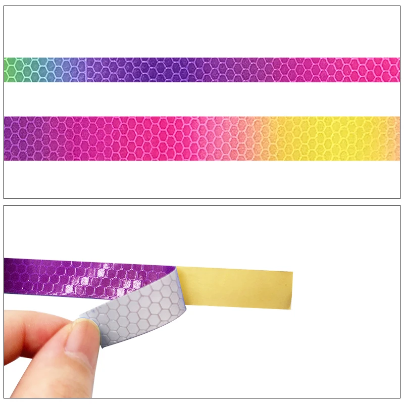 Roadstar Multi-Size Rainbow Prismatic PVC Reflective Tape  Warning Car Sticker for Road Safety RS-6490-QIC