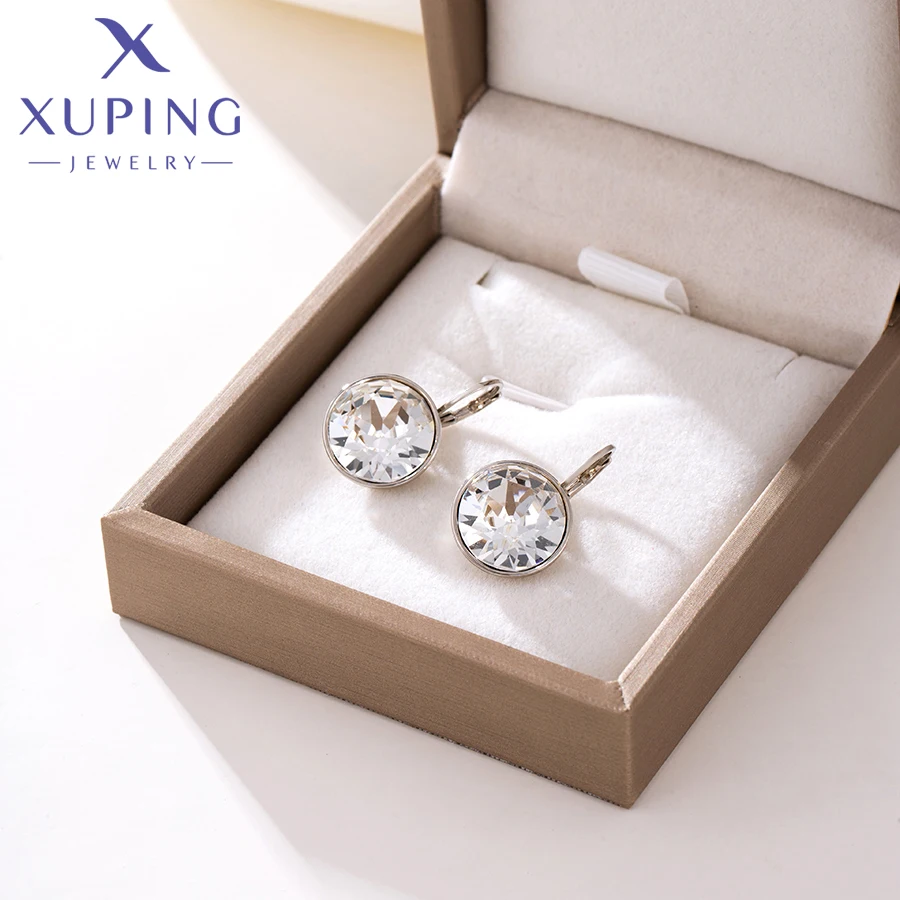 Xuping Jewelry Fashion Trendy Popular Platinum Color Crystal Earring Women Girl Birthday Gift A00615428 crystal earrings