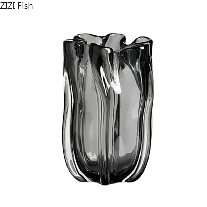 Flower Bud Shape Glass Vase Transparent Hydroponics Flower Pots Desk Decoration Floral Arrangement Vases Room Aesthetic Decor 6