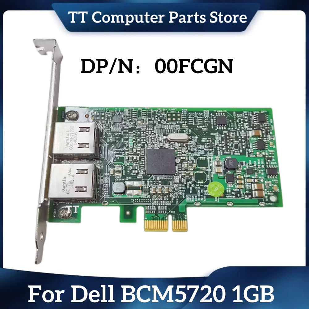 

TT For Broadcom 5720 BCM5720 1GB Dual 2 Port Gigabit Network Internet Card PCI-E For Dell Version 00FCGN 0FCGN 557M9
