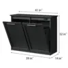 Trash Cabinet with Quick Installation and Deodorising Function, Wooden Trash Can Cabinet for Dining Room and Kitchen, Black 2